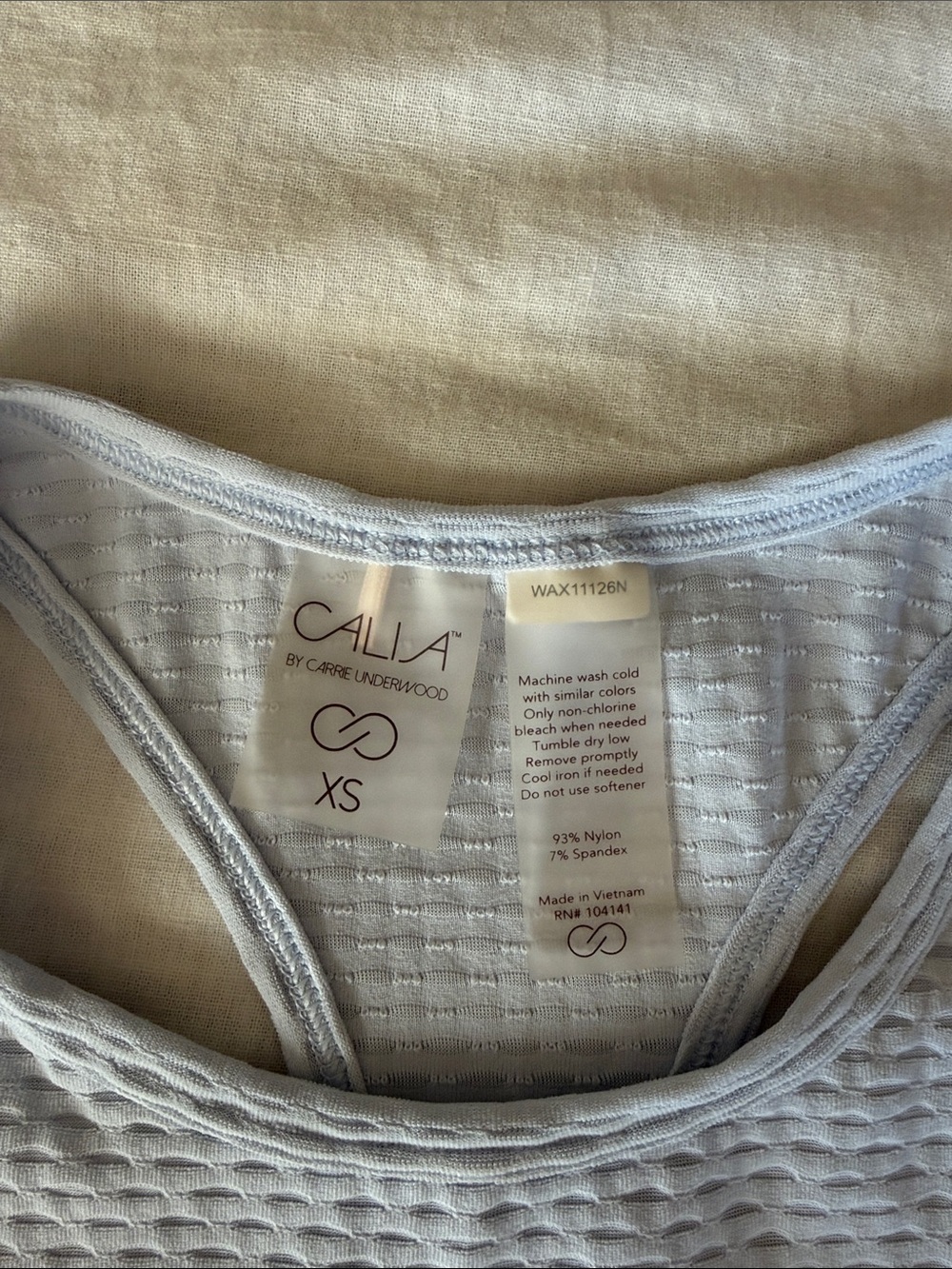 Calia Light Blue Textured Racerback Tank - Picture 5 of 5